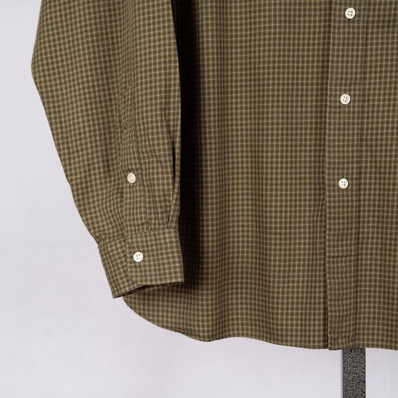 Ralph Lauren Men's Long Sleeve Button Down Shirt Green Tan Plaid Size 16 1/2 - Picture 4 of 7